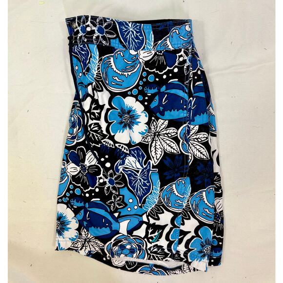 men's XL Nautica blue print bathing suit, lined with pockets - Picture 2 of 4